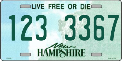 NH license plate 1233367