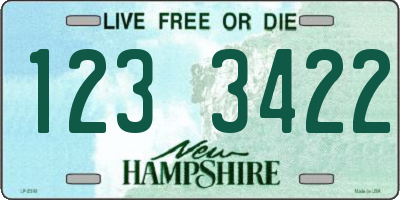 NH license plate 1233422