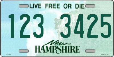 NH license plate 1233425