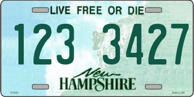 NH license plate 1233427