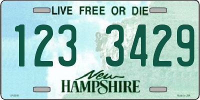 NH license plate 1233429