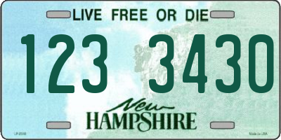 NH license plate 1233430