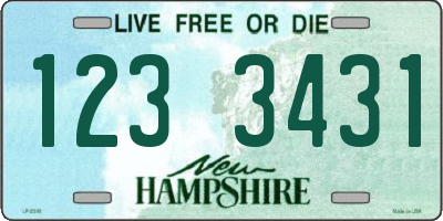 NH license plate 1233431