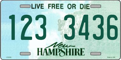 NH license plate 1233436