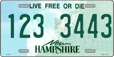NH license plate 1233443