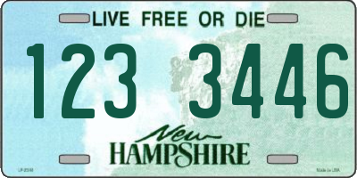 NH license plate 1233446
