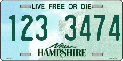 NH license plate 1233474