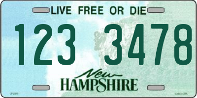 NH license plate 1233478