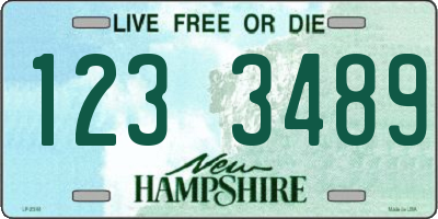 NH license plate 1233489
