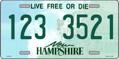 NH license plate 1233521