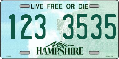 NH license plate 1233535