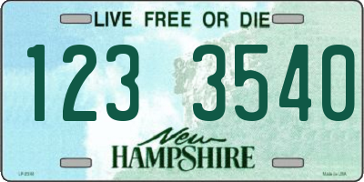 NH license plate 1233540