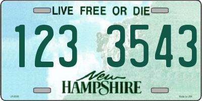 NH license plate 1233543