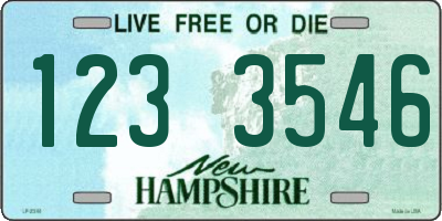 NH license plate 1233546