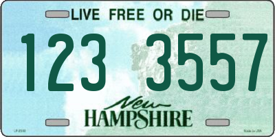 NH license plate 1233557