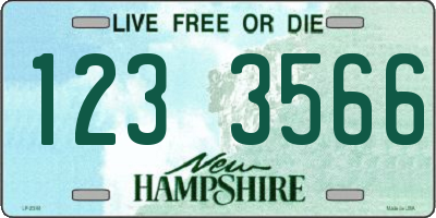 NH license plate 1233566