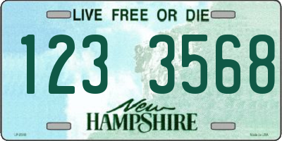 NH license plate 1233568
