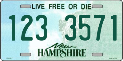 NH license plate 1233571