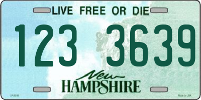 NH license plate 1233639