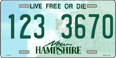 NH license plate 1233670