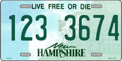 NH license plate 1233674