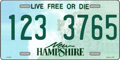 NH license plate 1233765