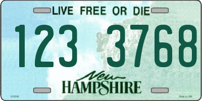 NH license plate 1233768