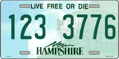 NH license plate 1233776