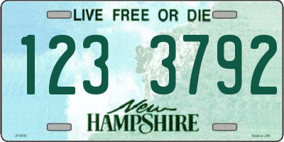 NH license plate 1233792