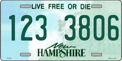 NH license plate 1233806