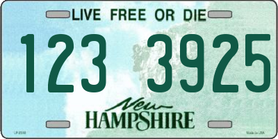 NH license plate 1233925