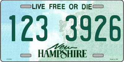 NH license plate 1233926