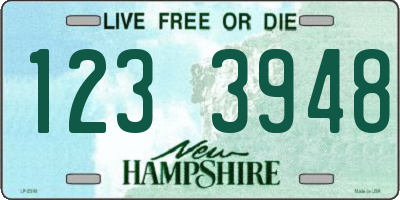 NH license plate 1233948