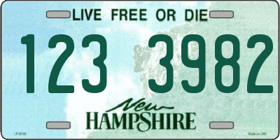 NH license plate 1233982