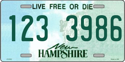NH license plate 1233986