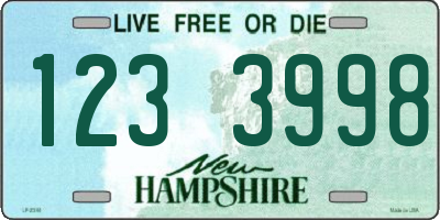 NH license plate 1233998