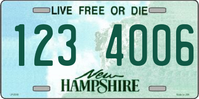 NH license plate 1234006