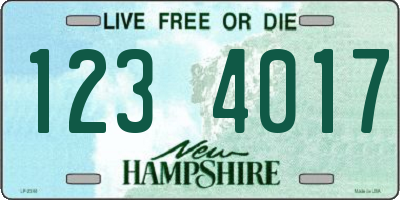 NH license plate 1234017