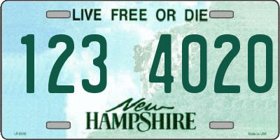 NH license plate 1234020