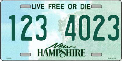 NH license plate 1234023