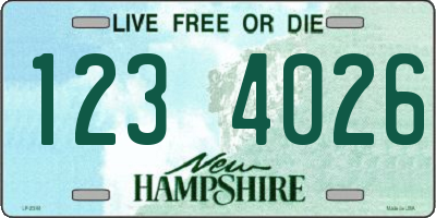 NH license plate 1234026