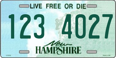 NH license plate 1234027