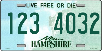 NH license plate 1234032