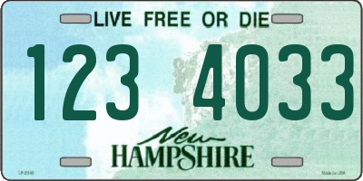 NH license plate 1234033