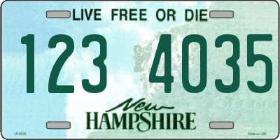 NH license plate 1234035