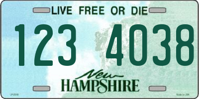 NH license plate 1234038