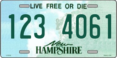 NH license plate 1234061