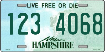 NH license plate 1234068