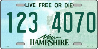 NH license plate 1234070