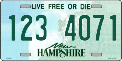 NH license plate 1234071